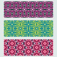 four colorful geometric patterns vector