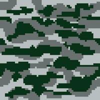 un píxel estilo camuflaje modelo en verde y gris vector