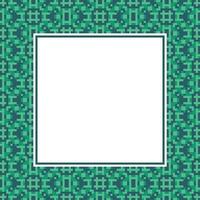 a square frame with a green and blue pattern vector