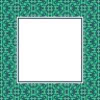 a square frame with a green and blue pattern vector