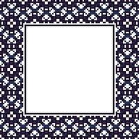 a square frame with a blue and white pattern vector