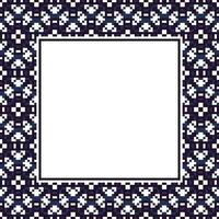 a square frame with a blue and white pattern vector