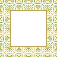 a square frame with a green and yellow pattern vector