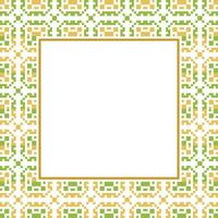 a square frame with a green and yellow pattern vector