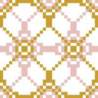 a pixel pattern with pink and gold squares vector