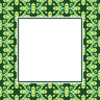 a square frame with a green and yellow pattern vector
