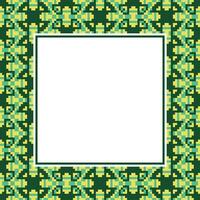 a square frame with a green and yellow pattern vector