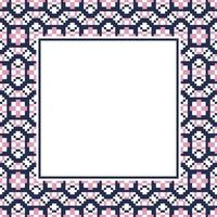 a square frame with pink and blue geometric pattern vector