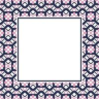 a square frame with pink and blue geometric pattern vector