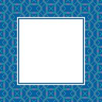 a square frame with a blue background and a pattern vector