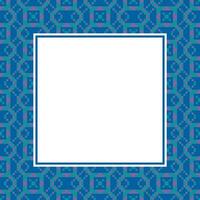 a square frame with a blue background and a pattern vector