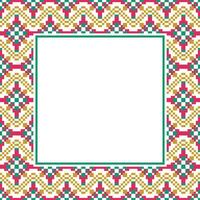 an ornamental square frame with a colorful pattern vector