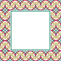 an ornamental square frame with a colorful pattern vector