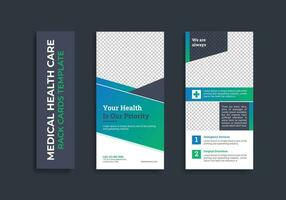 Medical healthcare dl flyer rack card template design vector