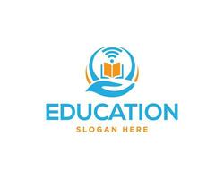 Online education center logo design vector template.