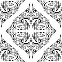 vector seamless pattern. geometrical maori style. black and white