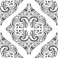 vector seamless pattern. geometrical maori style. black and white