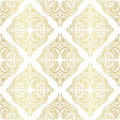 vector seamless pattern. geometrical maori style. Gold on white background