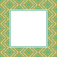 an abstract pattern with a square frame on a green and yellow background vector