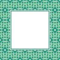 a square frame with green and white geometric pattern vector