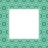 a square frame with green and white geometric pattern vector