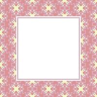 a square frame with a pink and yellow pattern vector