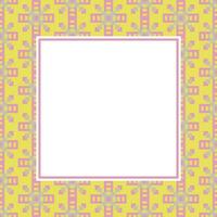 a square frame with a pattern on a yellow background vector