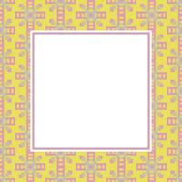 a square frame with a pattern on a yellow background vector