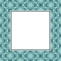 a square frame with a blue background and a pattern vector