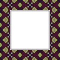 a square frame with a pattern on a purple background vector