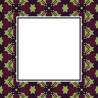 a square frame with a pattern on a purple background vector