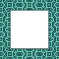 square frame with geometric pattern on a green background vector