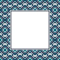a square frame with blue and white geometric pattern vector
