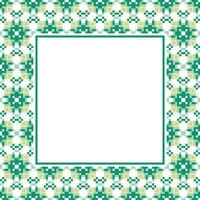a square frame with green and white geometric pattern vector