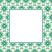 a square frame with green and white geometric pattern vector