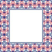 a square frame with red and blue geometric pattern vector