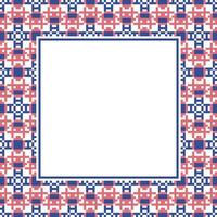 a square frame with red and blue geometric pattern vector