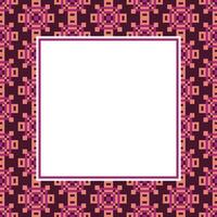 a square frame with a pattern on a purple background vector