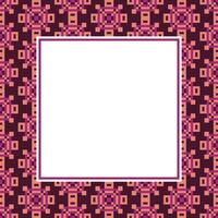 a square frame with a pattern on a purple background vector