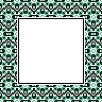 a square frame with green and black geometric pattern vector