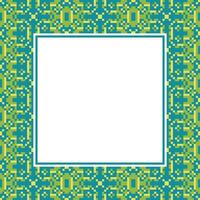 a square frame with a green and yellow pattern vector