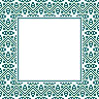 a square frame with a blue and green pattern vector