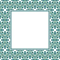 a square frame with a blue and green pattern vector