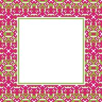 a square frame with pink and green geometric pattern vector