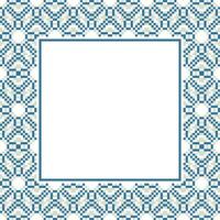 a square frame with a blue pattern vector