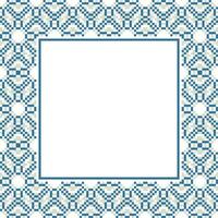 a square frame with a blue pattern vector