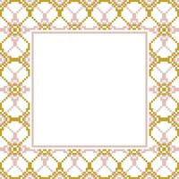 a square frame with a gold and pink pattern vector