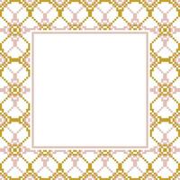 a square frame with a gold and pink pattern vector