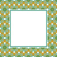 an abstract square frame with green and yellow flowers vector