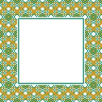 an abstract square frame with green and yellow flowers vector